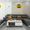 Sofa Da Hàn Quốc Góc Chữ L Đẹp Sang Trọng N133
