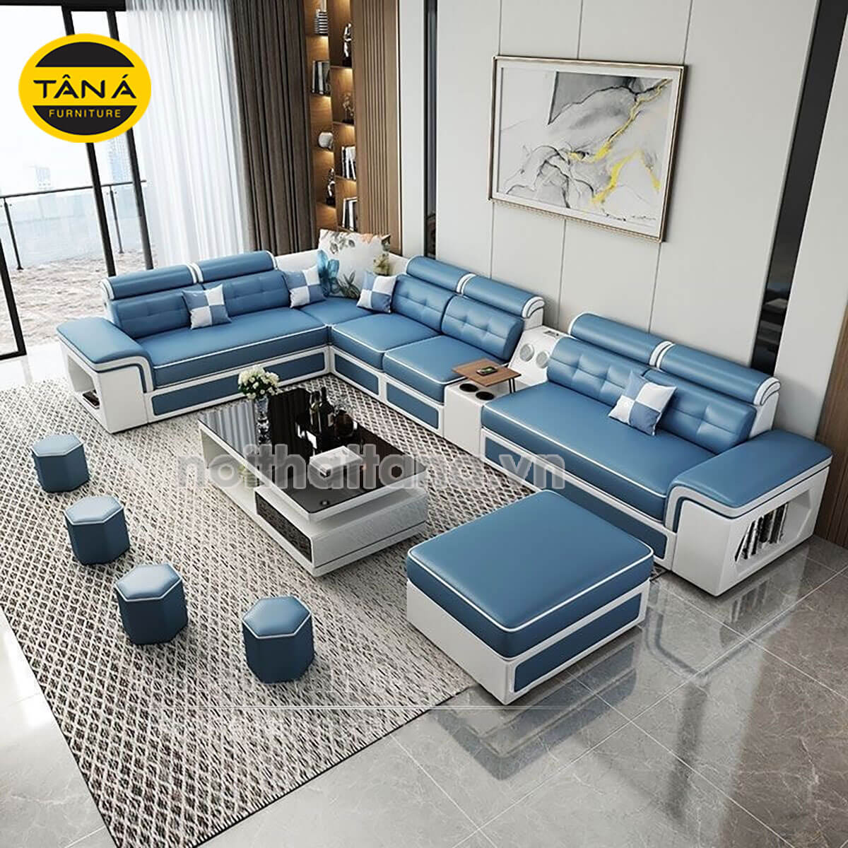 mẫu ghế Sofa đẹp cho phòng khách rộng hiện đại