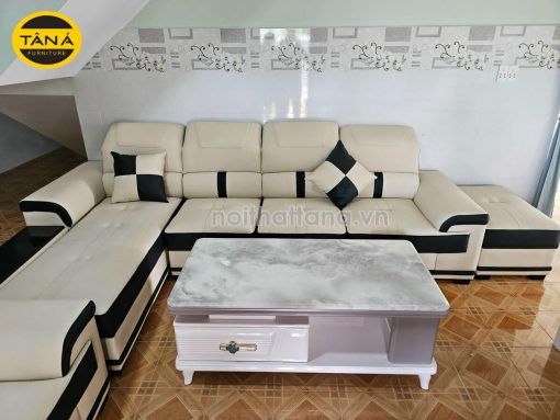 Sofa Da Hàn Quốc N153-D Góc L Cho Phòng Khách Đẹp Hiện Đại