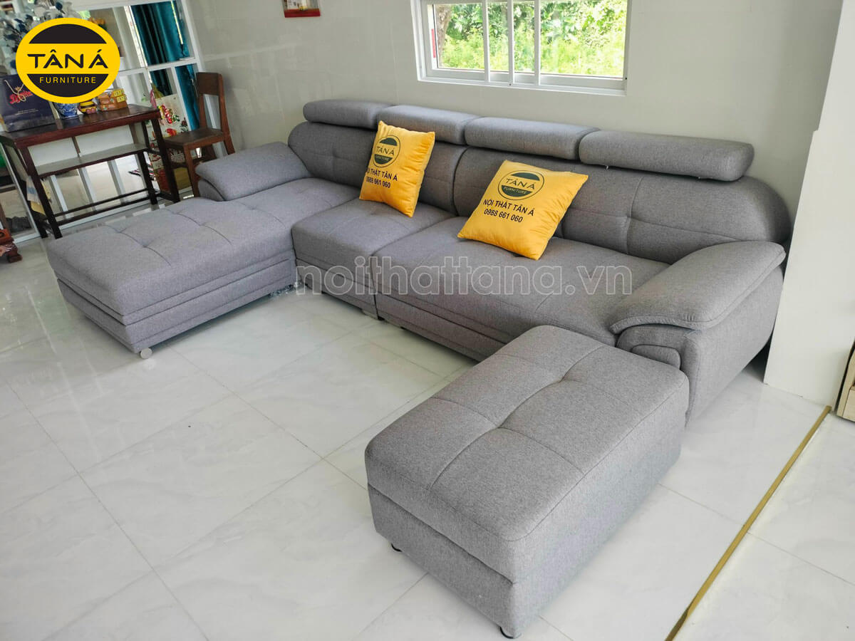 Kích thước ghế sofa gỗ bọc vải góc L giá rẻ đẹp hiện đại