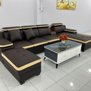 Sofa Da Góc L Cho Phòng Khách Hiện Đại N38
