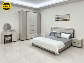 Combo Giường Tủ Gỗ TA-3107A Màu Xám Hiện Đại Nhập Khẩu