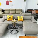 Sofa Da Chân Sắt Tay Lượn N157 Đẹp Mê Ly