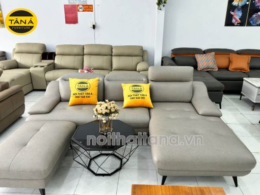 Sofa Da Chân Sắt Tay Lượn N157 Đẹp Mê Ly