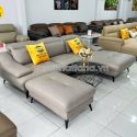 Sofa Da Chân Sắt Tay Lượn N157 Đẹp Mê Ly