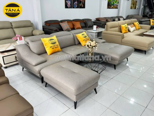 Sofa Da Chân Sắt Tay Lượn N157 Đẹp Mê Ly