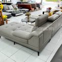 Sofa Da Chân Sắt Tay Lượn N157 Đẹp Mê Ly