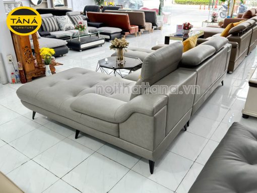 Sofa Da Chân Sắt Tay Lượn N157 Đẹp Mê Ly