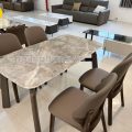 Bộ Bàn Ăn 1,4m BA-T-98 Mặt Đá Tự Nhiên + 6 Ghế Gỗ Hương Thái Nhập Khẩu Đài Loan