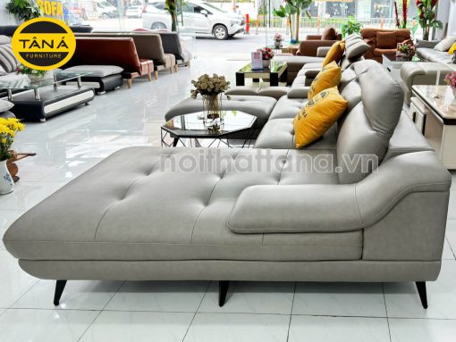 Sofa Da Chân Sắt Tay Lượn N157 Đẹp Mê Ly