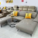 Sofa Da Chân Sắt Tay Lượn N157 Đẹp Mê Ly