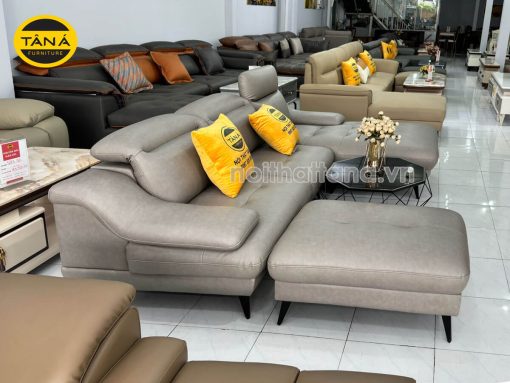 Sofa Da Chân Sắt Tay Lượn N157 Đẹp Mê Ly