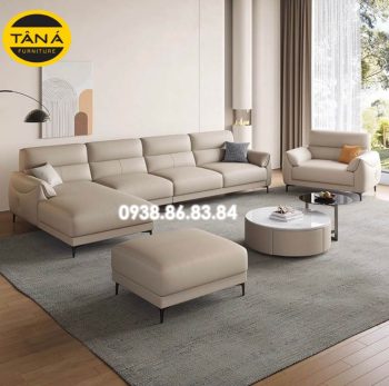 Sofa Da Hàn Quốc N158-D Góc Chữ L + Ghế Đơn 1,1m Cho Phòng Khách Hiện Đại