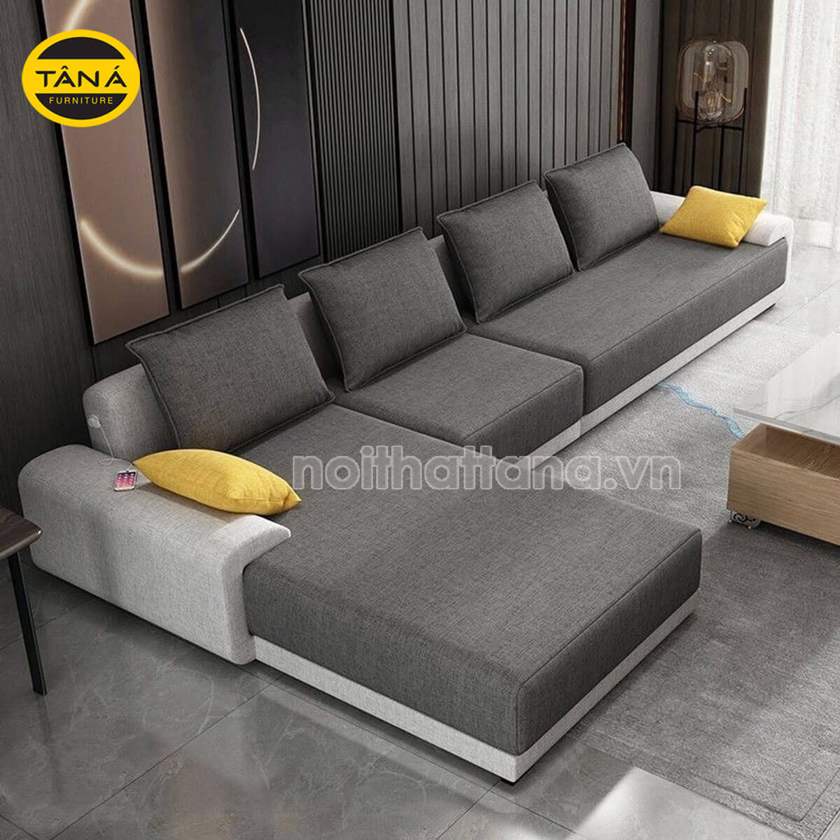 Ghế Sofa Vải Góc L T84 Kiểu Đơn Giản Sang Trọng