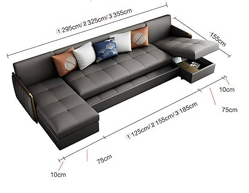 kích thước sofa bed chữ u