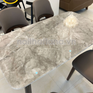 Bộ Bàn Ăn 1,4m BA-T-98 Mặt Đá Tự Nhiên + 6 Ghế Gỗ Hương Thái Nhập Khẩu Đài Loan
