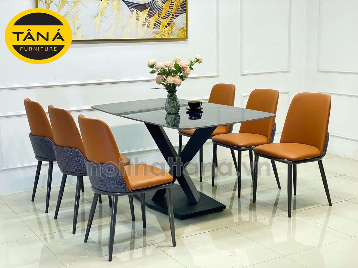 Bàn ăn 1m6 mặt đá Ceramic cho phòng bếp hiện đại