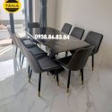Bộ Bàn Ăn Mặt Đá 6 Ghế Chân Sắt BA94 Nhập Khẩu