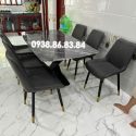 Bộ Bàn Ăn Mặt Đá 6 Ghế Chân Sắt BA94 Nhập Khẩu