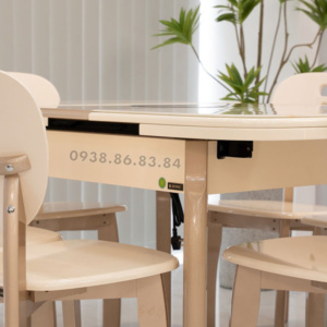 Bộ Bàn Ăn Mặt Đá 6 Ghế BA-APH7027 Gấp Gọn Có Bếp Từ