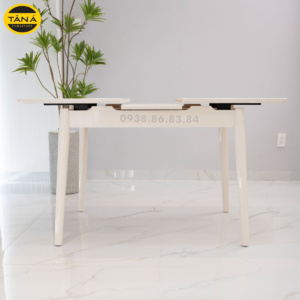 Bộ Bàn Ăn Gấp Gọn Mặt Kính Cường Lực 6 Ghế BA-D3602 Phong Cách Hiện Đại