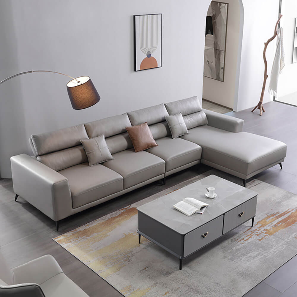 Ghế sofa da Cleo hình chữ L