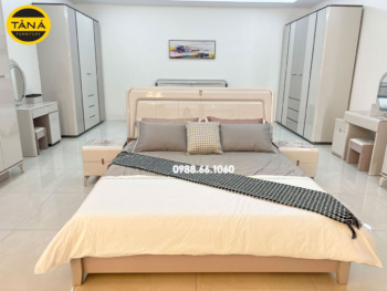 Giường Ngủ 1m8x2m Gỗ MDF AT-8907G Nhập Khẩu Đài Loan