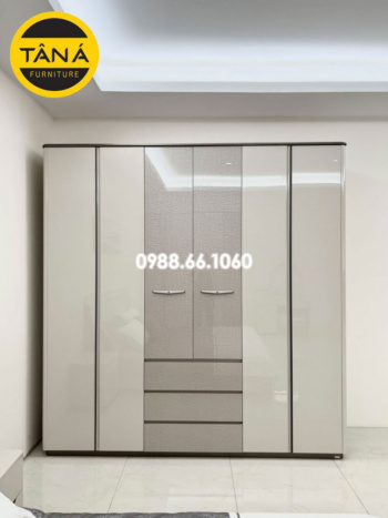 Tủ Áo 6 Cánh Gỗ MDF Nhập Khẩu Đài Loan AT-3107T(6C) Kiểu Hiện Đại