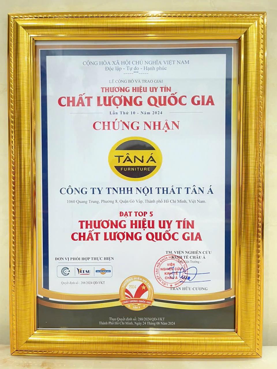 Top 5 Thương Hiệu Uy Tín Chất Lượng Quốc Gia 2024