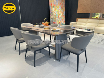 Bộ Bàn Ăn Mặt Đá Tự Nhiên 1,6m AT-KC07 Hiện Đại 6 Ghế Nhập Khẩu Đài Loan