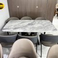 Bộ Bàn Ăn Mặt Đá Ceramic Cao Cấp 1,6M Hiện Đại 6 ghế Nhập Khẩu BA225