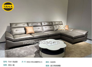 Sofa Vải Giả Da Cao Cấp AT-T361 Góc L Hiện Đại Nhập Khẩu