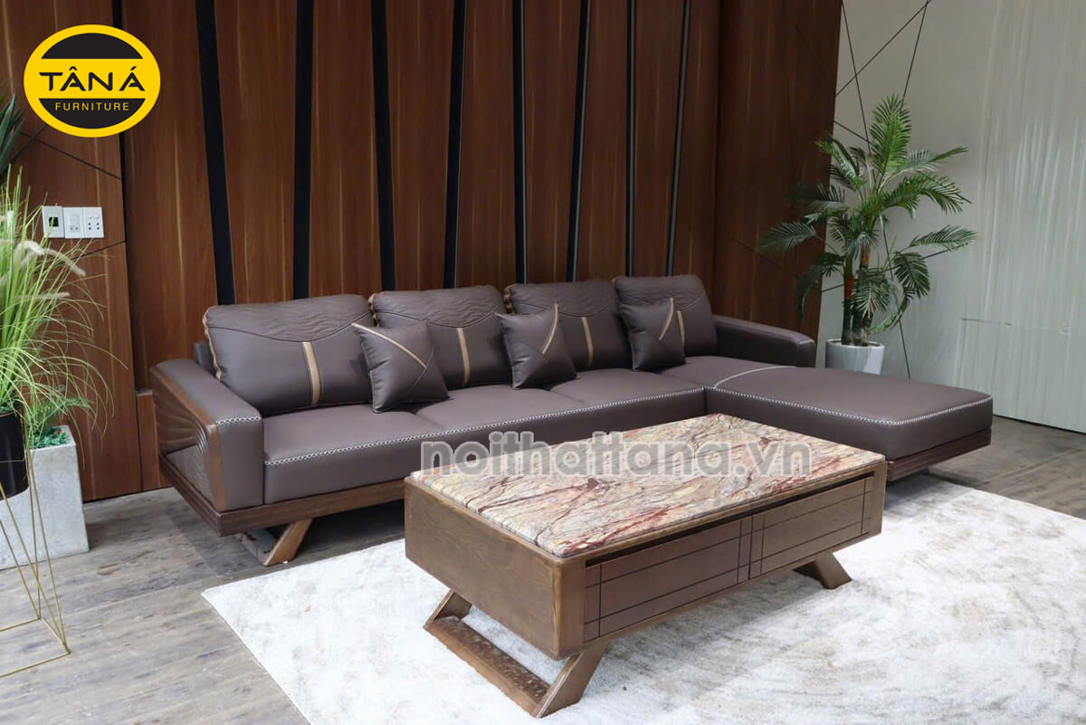 Sofa Da Cao Cấp Chống Trầy Xước, Lau Được Mực Góc L Hiện Đại TA-889AB