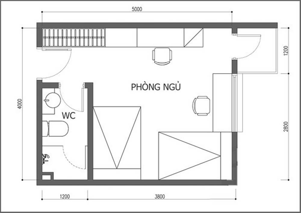 Kích thước phòng ngủ tiêu chuẩn là bao nhiêu