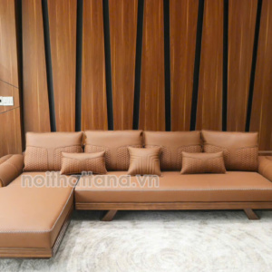 Ghế Sofa Gỗ Sồi Hình Trái Tim TA-896AB Góc L Bọc Da Cao Cấp Chống Trầy Xước, Lau Được Mực