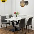 Bộ Bàn Ăn Mặt Đá Ceramic 1m2 Nhỏ Gọn 4 Ghế BA228