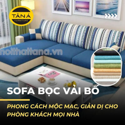 Ghế sofa bọc vải bố đẹp hiện đại