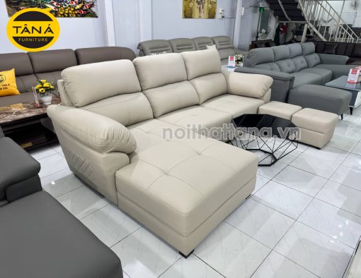 Sofa Da Lau Được Mực Bút Bi Góc L Nhỏ Gọn N911TH