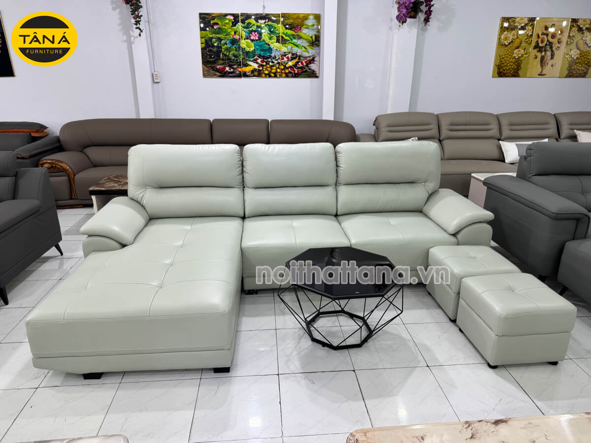 Sofa Da Chống Mực Góc Chữ L Hiện Đại DACM812