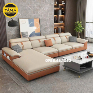 Sofa Da Hàn Quốc Góc L Cho Phòng Khách Hiện Đại N165