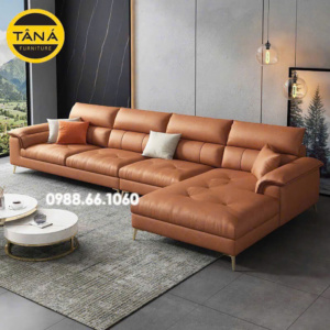 Sofa Da Hàn Quốc Góc L Cho Phòng Khách Hiện Đại N164