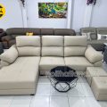 Sofa Da Lau Được Mực Bút Bi Góc L Nhỏ Gọn N911TH