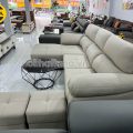 Sofa Da Lau Được Mực Bút Bi Góc L Nhỏ Gọn N911TH