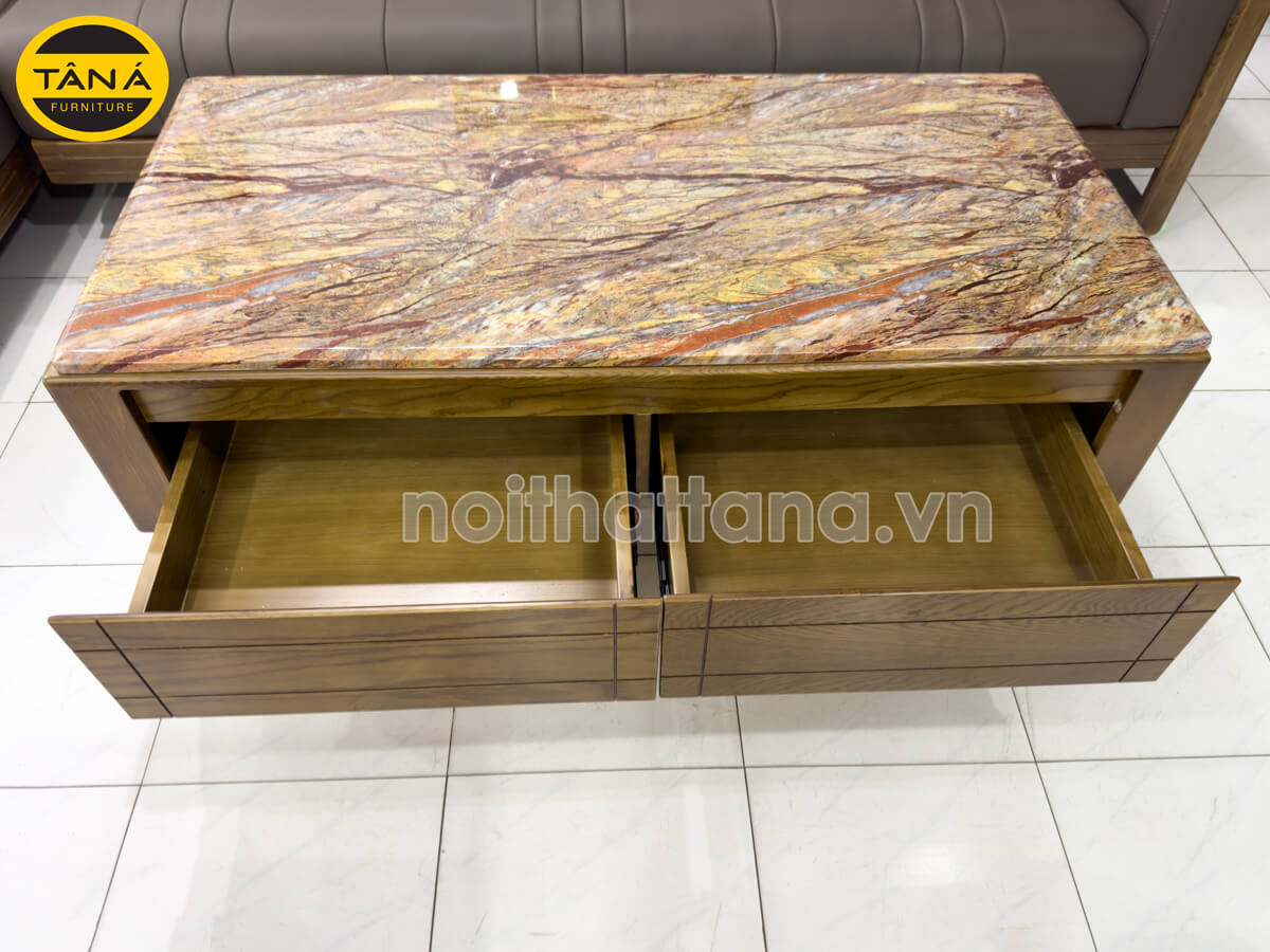 Bàn Trà Sofa Mặt Đá Cao Cấp Gỗ Sồi BTAB