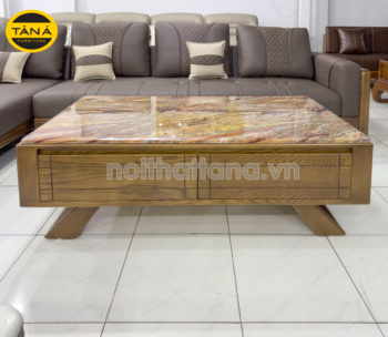 Bàn Trà Sofa Mặt Đá Cao Cấp Gỗ Sồi BTAB