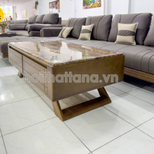 Bàn Trà Sofa Mặt Đá Cao Cấp Gỗ Sồi BTAB