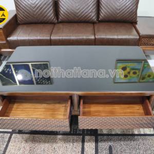 Sofa Băng Gỗ Mun Bọc Da Hàn Quốc Hiện Đại TA-G43