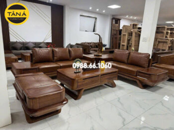 Sofa Băng Gỗ Hương Bọc Da Hàn Quốc Hiện Đại TA-GH36