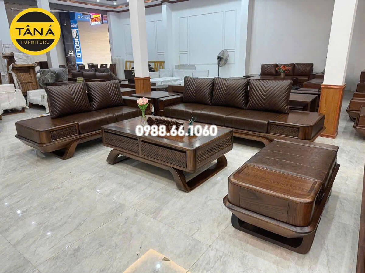 Mẫu ghế sofa gỗ mun nam phi