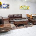 Sofa Băng Gỗ Mun Bọc Da Hàn Quốc Hiện Đại TA-G43